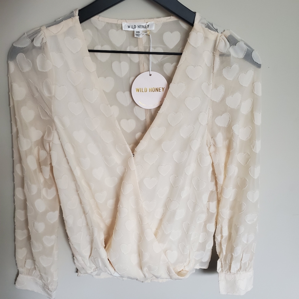 Vici Every Possibility Textured Heart Drape Blouse